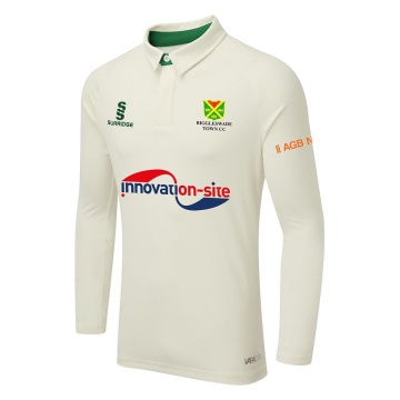 Biggleswade Town CC - Ergo Long Sleeve Green Trim Shirt