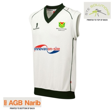 Biggleswade Town CC - Sleeveless Sweater Green Trim