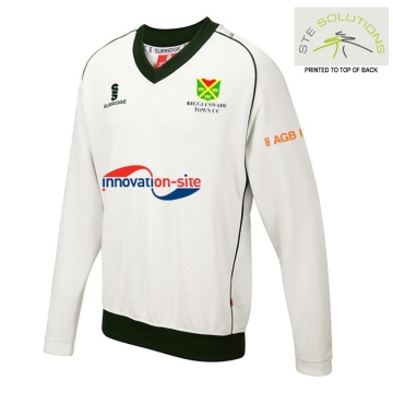 Biggleswade Town CC - Long Sleeve Sweater Green Trim