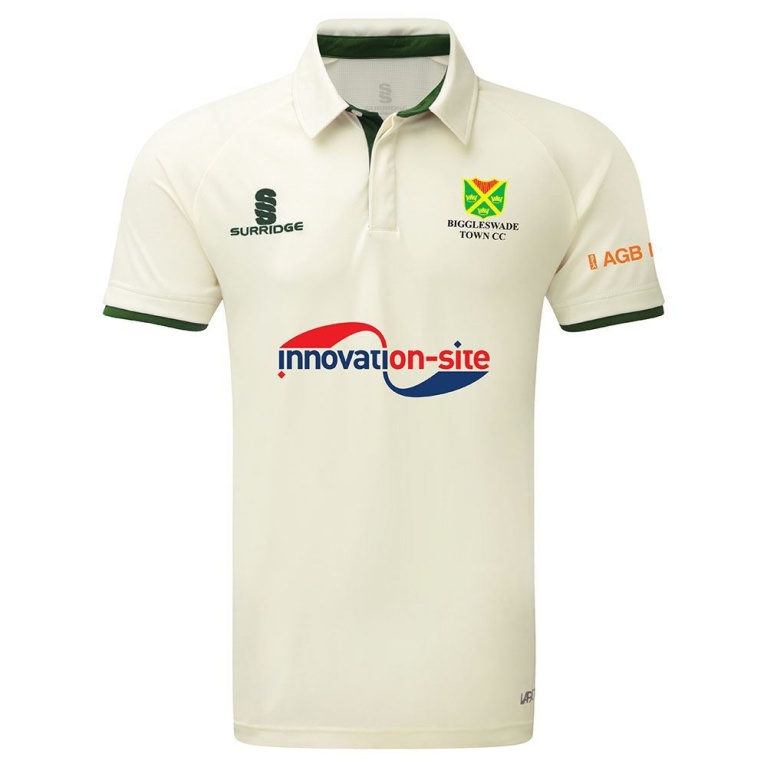 Biggleswade Town CC - Ergo Short Sleeve Green Trim Shirt